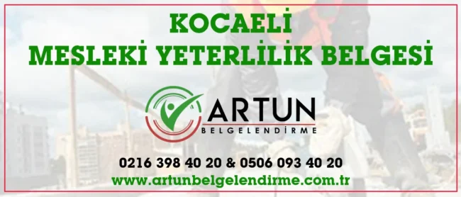 Kocaeli Mesleki Yeterlilik Belgesi