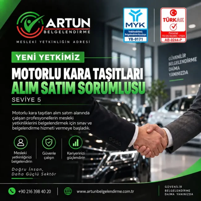 Motorlu Kara Taşıtları Alım Satım Sorumlusu Seviye-5 Motorlu Kara Taşıtları Alım Satım Sorumlusu Seviye 5